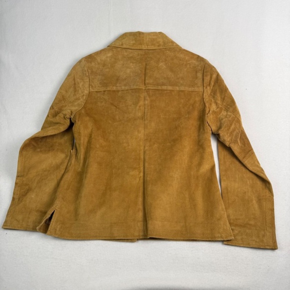 The Territory Ahead‎ Womens Suede Leather Jacket Tan Brown Button Front Blazer S - Picture 2 of 7